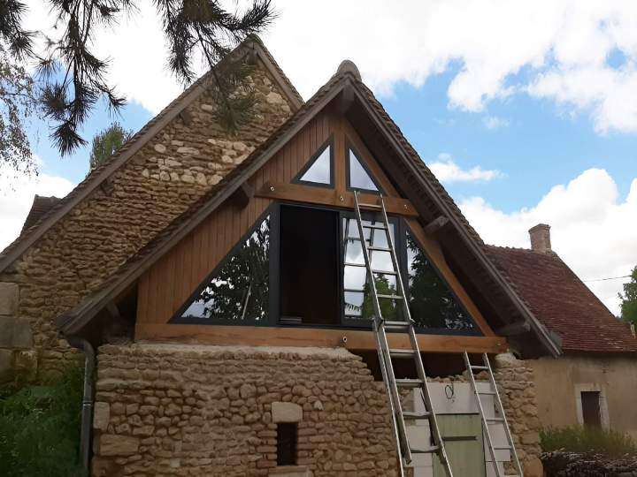 Après travaux de pose de baie vitrée Loches