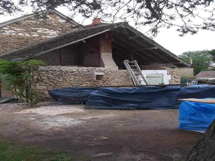 Avant travaux de pose de baie vitrée Loches
